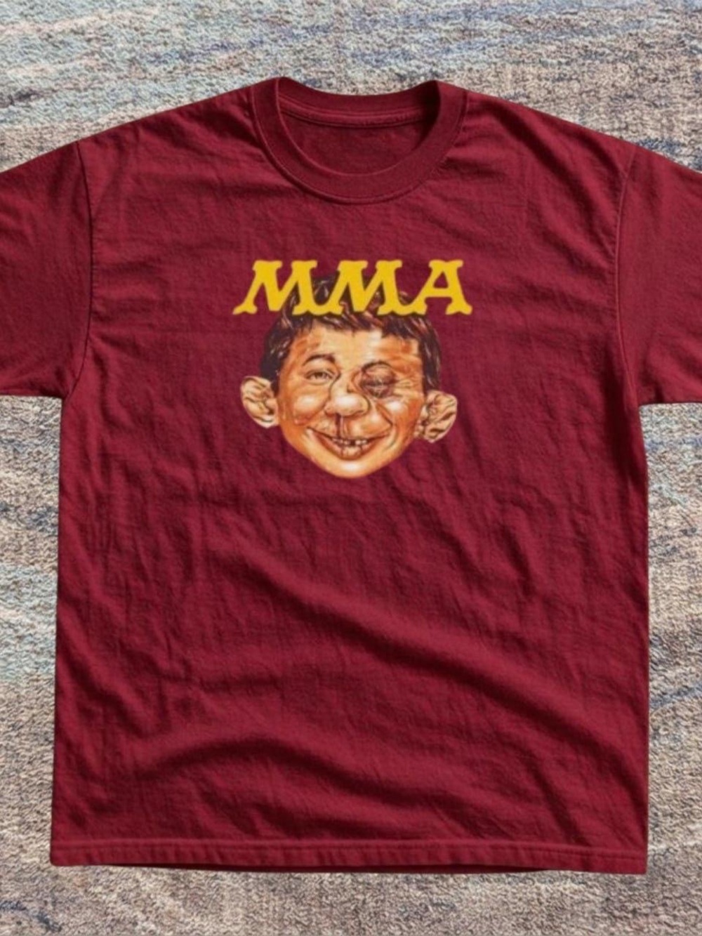 Gildan Maroon Tee with Yellow MMA Graphic